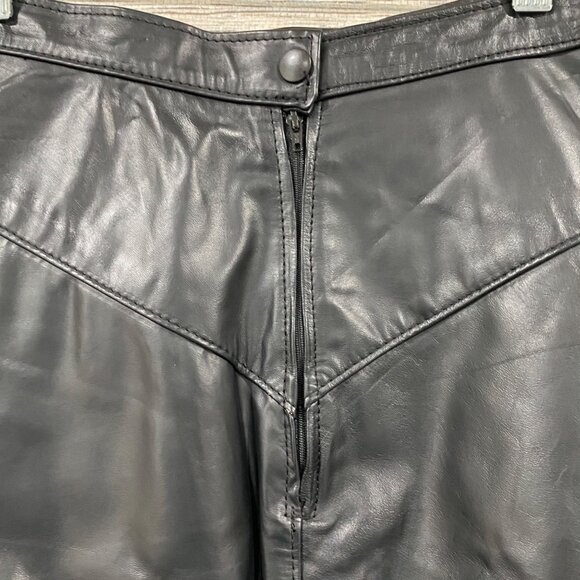 Steer Brand Leather Mini Skirt (Tag 5/6,Made in USA) Vintage Western/biker - Picture 3 of 6